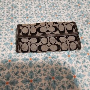 Coach Stylish Black and Gray Women's Clutch